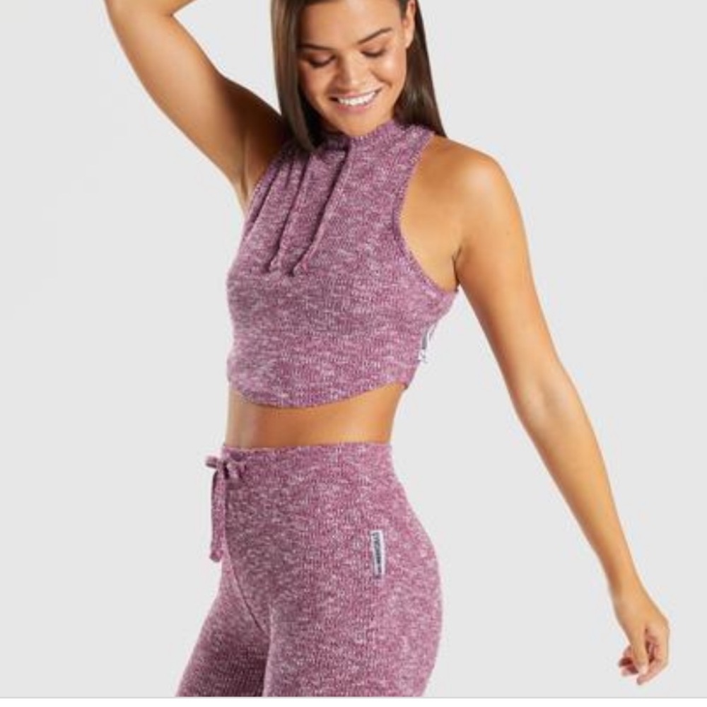 Gymshark slouched ruby pink tank top size small.
